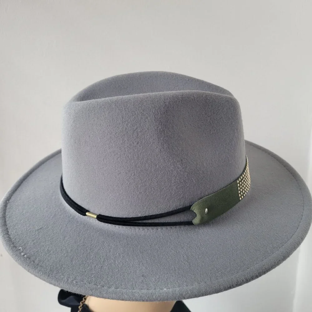 Lisianthus Women's Wide Width Brim Gray Fall/Winter Stylist Hat